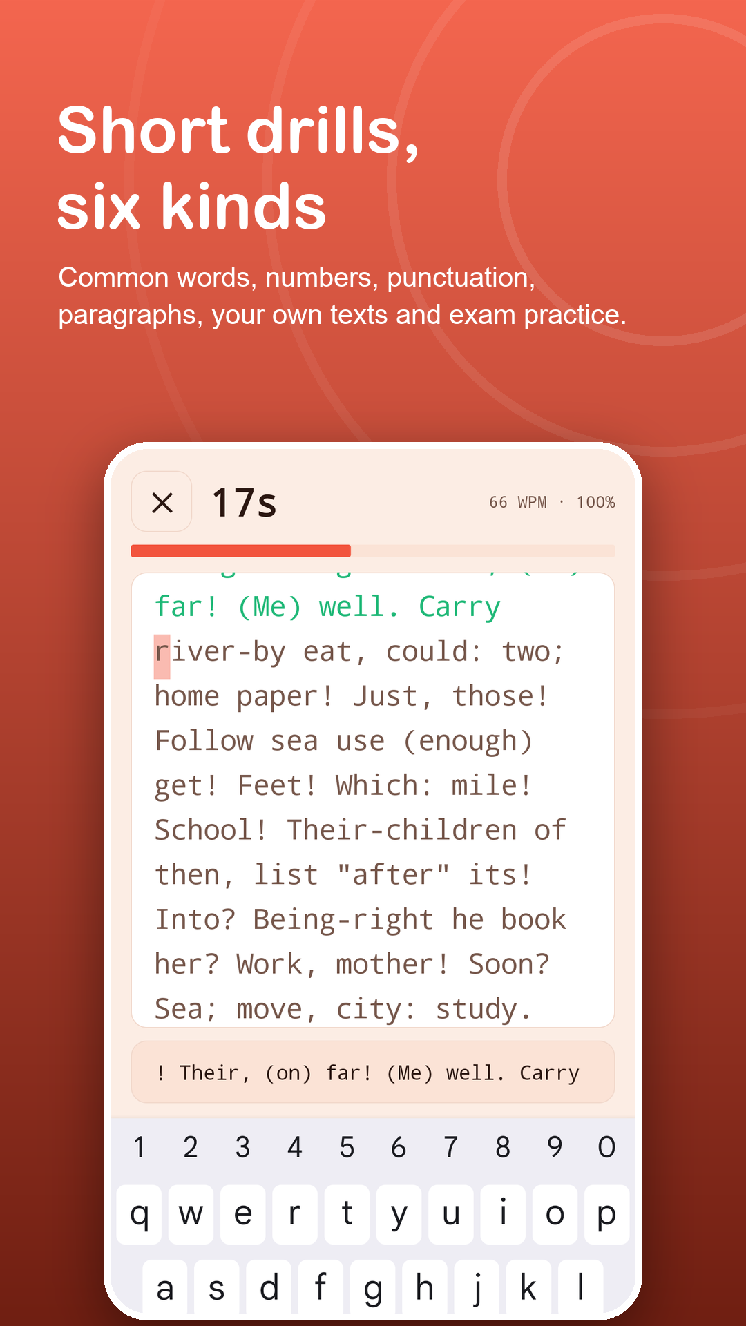 Punctuation drill in progress